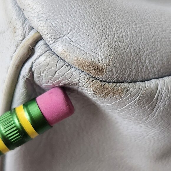 Vince Camuto Jass Quilted Puffy Large Shoulder Bag Tote Gray Faux Leather Soft - Picture 11 of 13